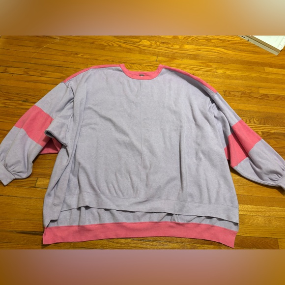 Free People Lavender and Pink Colorblock Pullover Sweatshirt - Picture 4 of 12
